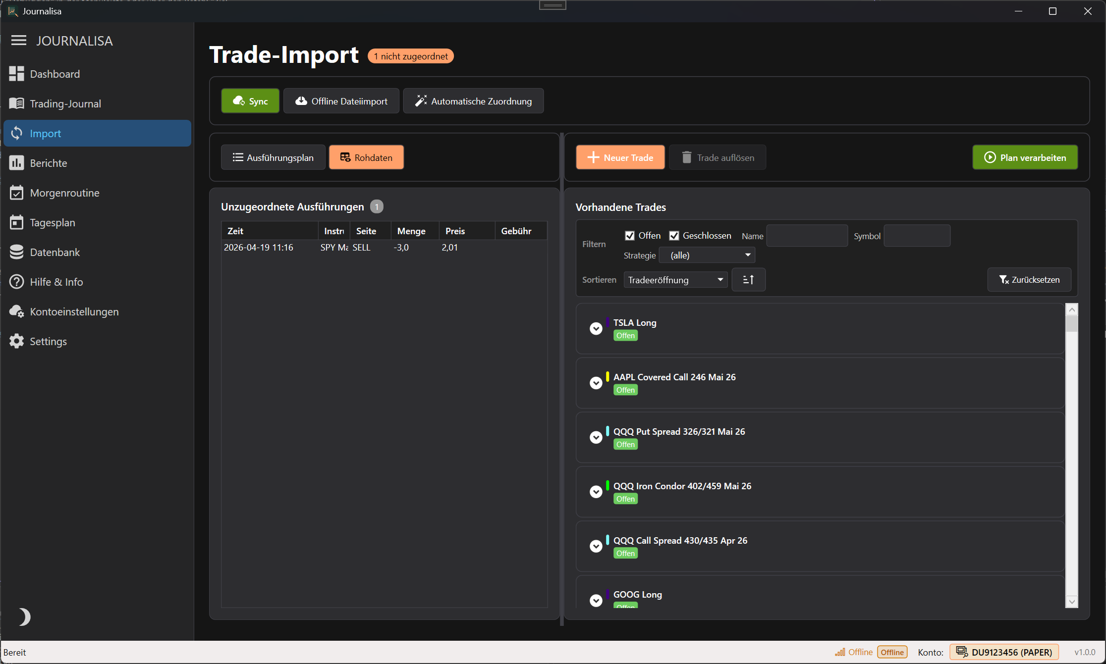 Journalisa Datenimport